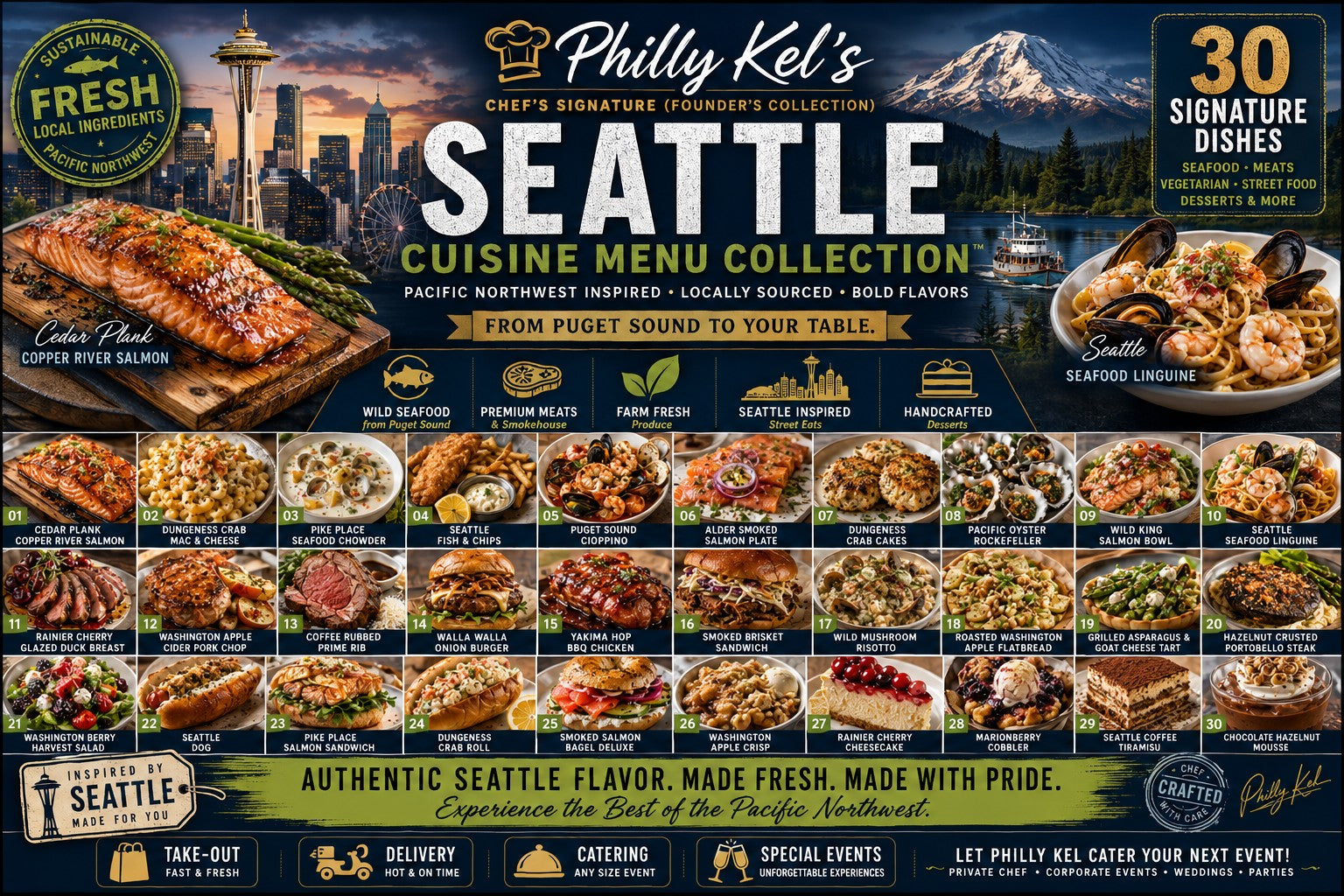 Chef’s Signature (Founder’s Collection) Philly Kel’s Seattle Cuisine Menu Collection