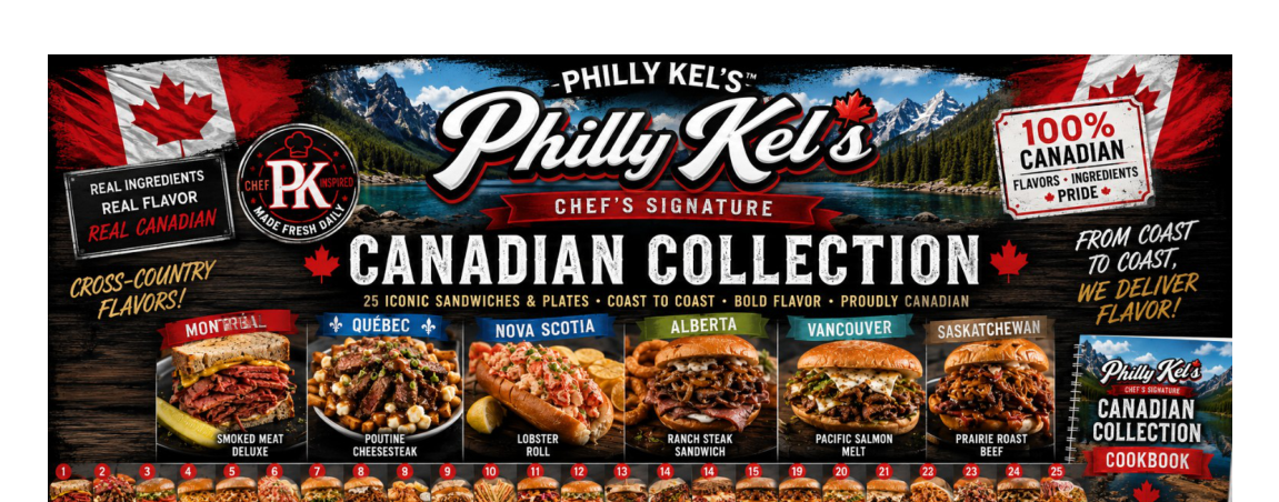Philly Kel's Chef's Signature Canadian Collection - 25 sandwiches and plates