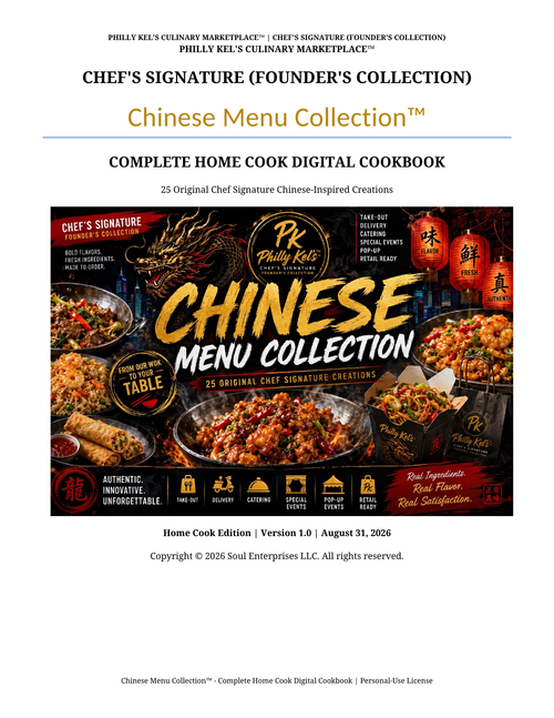 Chef's Signature (Founder's Collection) Chinese Menu Collection™ Complete Home Cook Digital Cookbook cover