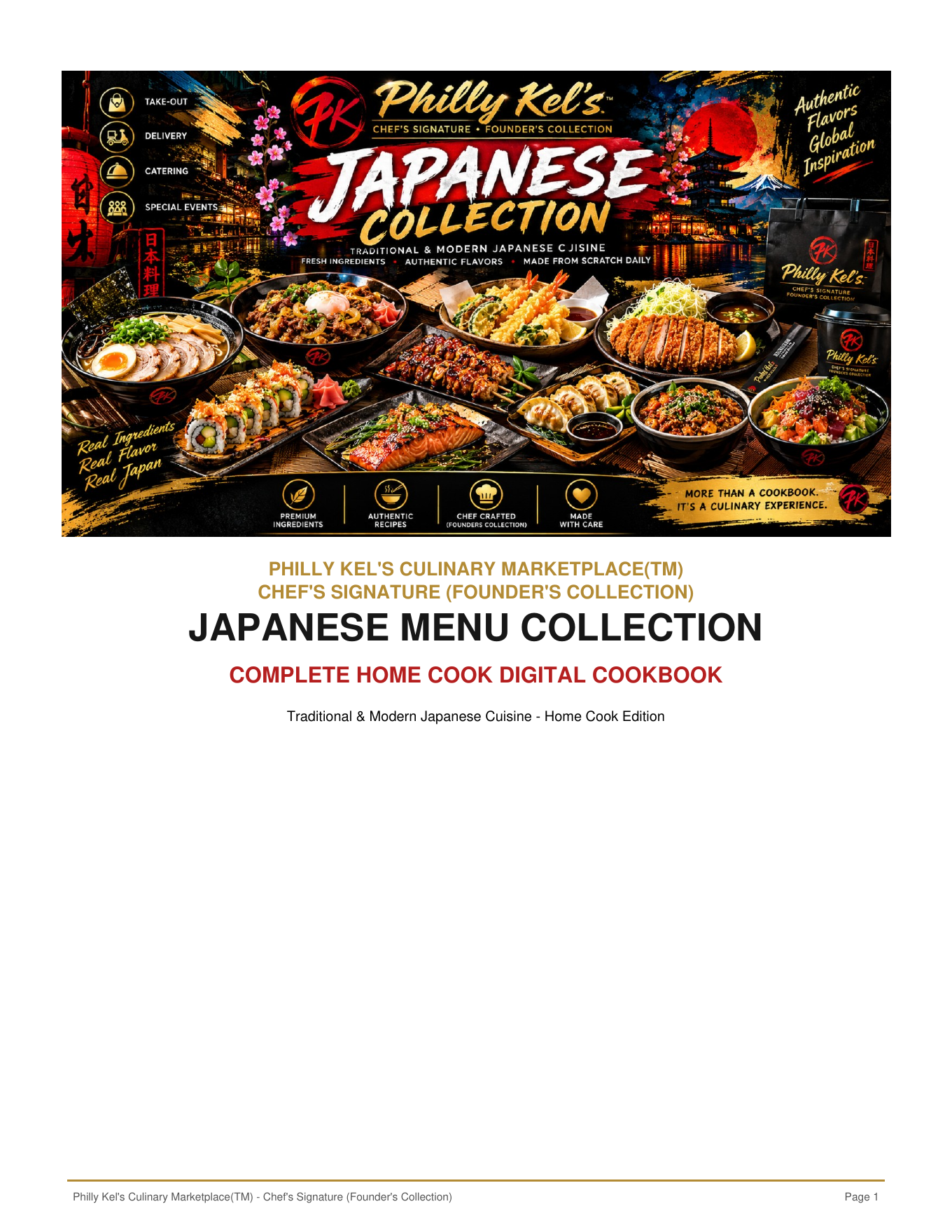Philly Kel's Japanese Menu Collection Complete Home Cook Digital Cookbook cover