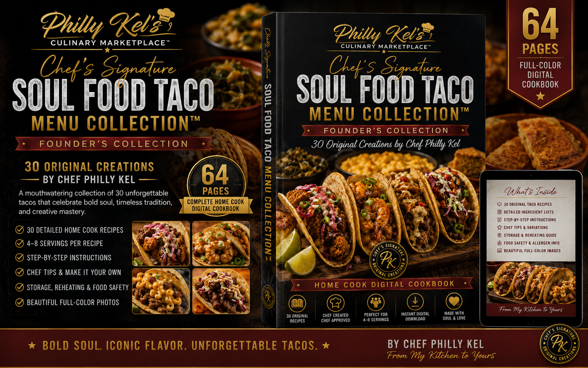 Chef's Signature (Founder's Collection) Soul Food Taco Menu Collection — Complete 30-Recipe Home Cook Digital Cookbook