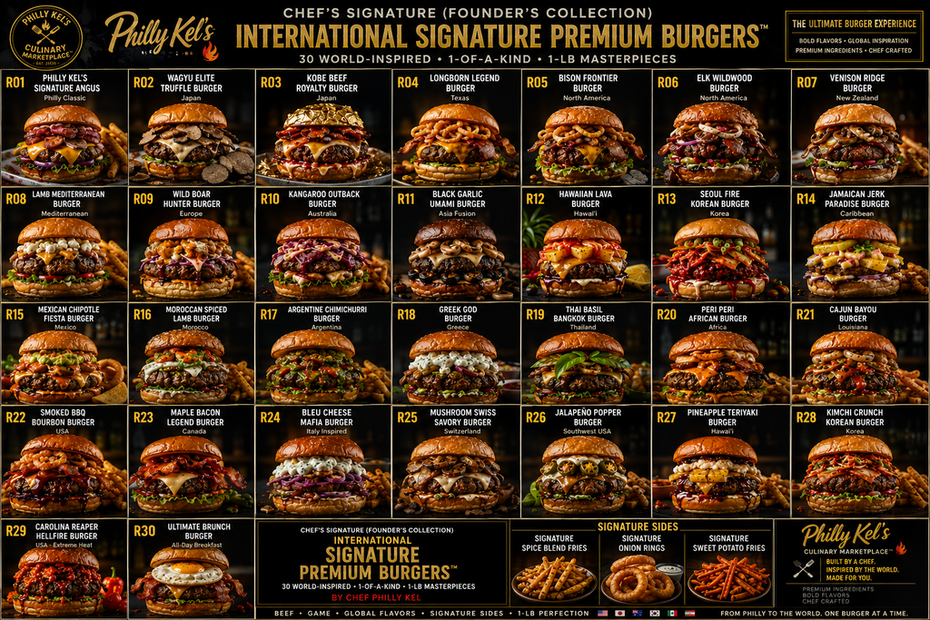 Philly Kel’s International Signature Premium Burgers™ Menu Collection — Chef’s Signature Founder’s Collection digital cookbook cover